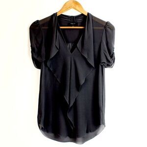 Aritzia Babaton Tinsley Blouse 100% Silk Black - XS